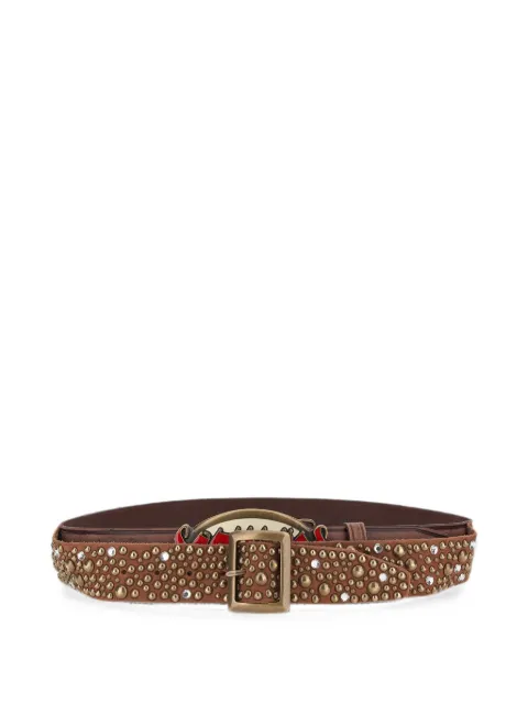 DSQUARED2 stud-embellished crystal-detail belt Brown BEM055112900001