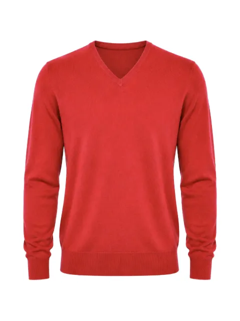 Malo V-neck cashmere fine-knit top Red UMB006F1K02E1209