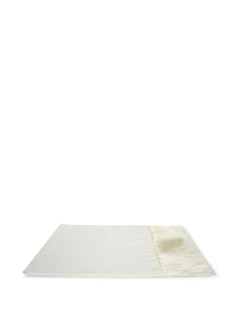 Dell'oglio fringed satin scarf White SC01FRANGIA