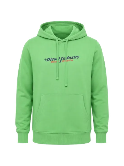 Diesel logo-print brushed hoodie Green A12751RIAJH5BL