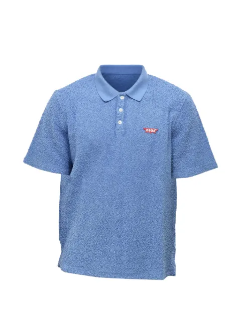 DSQUARED2 logo-pin terry-cloth polo shirt Blue S71GU0727S25140