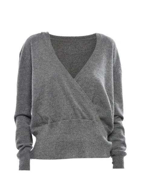 Malo hooded V-neck sweater Grey DXB118FCC19E610
