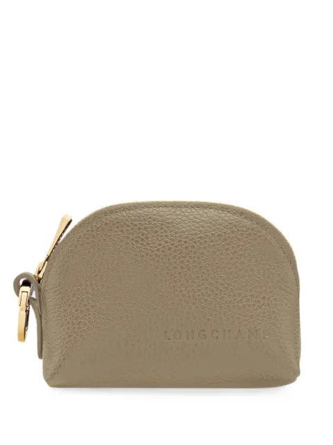 Longchamp Le Foulonné grained leather coin purse Green 30055021M69
