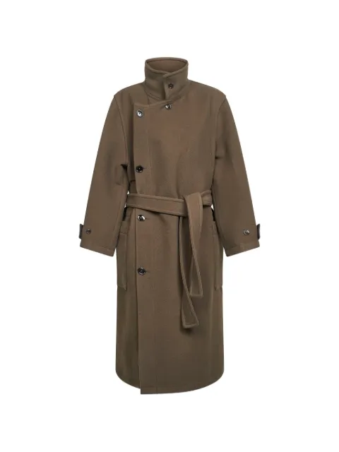 LEMAIRE belted wrap-design coat Brown CO1037LF1116