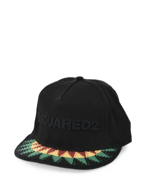 DSQUARED2 Could You Be Loved crochet-visor embroidered baseball cap Black BCM069305C00001