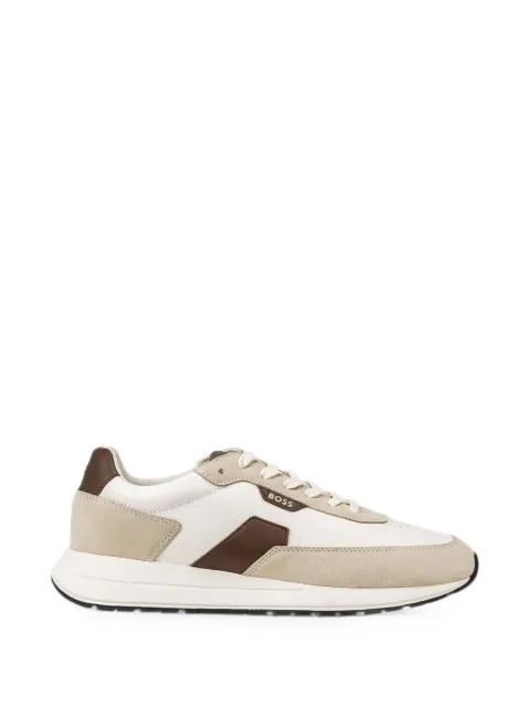 BOSS panelled leather sneakers Neutrals 50568951