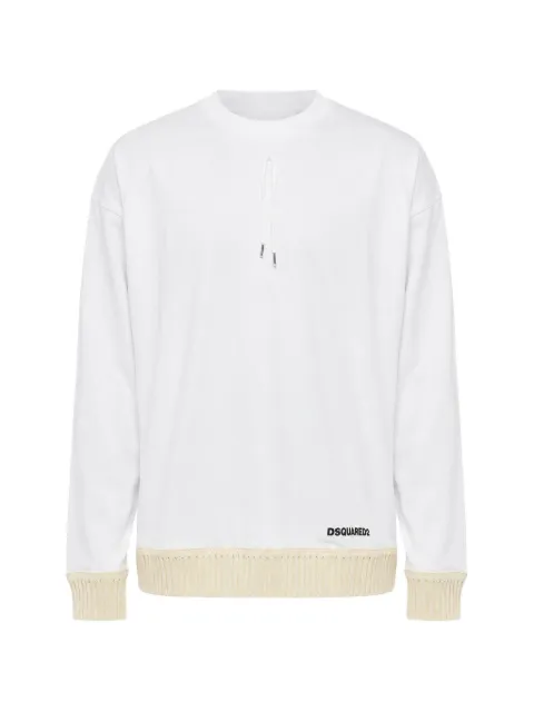 DSQUARED2 ribbed-trim long-sleeve T-shirt White S74GD1416S24658
