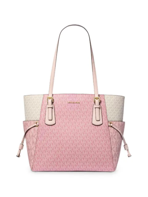 Michael Kors monogram-print color-block shoulder bag Pink 35S5GV6T7B7