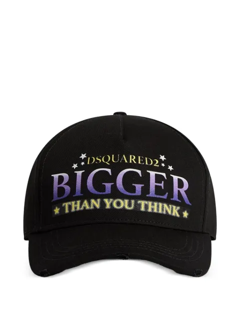 DSQUARED2 printed distressed baseball cap Black BCM080305C00001