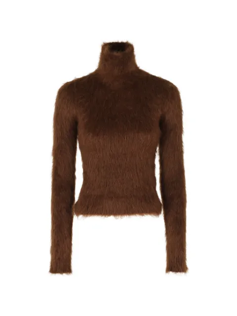 DONDUP fuzzy roll-neck sweater Brown DT441M01020D002