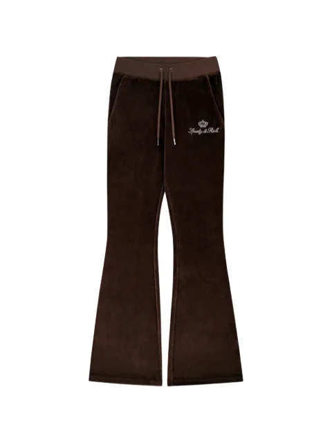 Juicy Couture x S&R crystal-embellished flared trousers Brown PA067716689