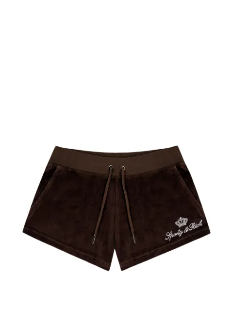 Juicy Couture x S&R crystal-embellished mini shorts Brown SH057716689099