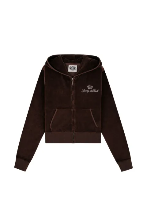 Juicy Couture x S&R crystal-embellished hoodie Brown CA046716689