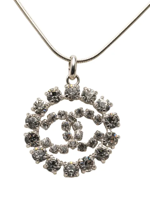CHANEL Pre-Owned 2000 CC Brass Strass Pendant Necklace costume necklace Silver P8L892MZD1QF7SAZ