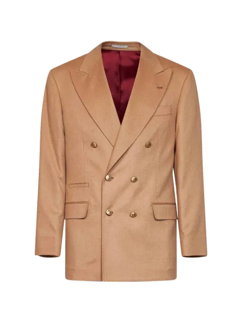 Brunello Cucinelli double-breasted peak-lapel jacket Neutrals MV4378BPCGC001