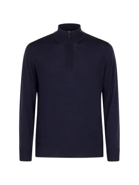 Canali half-zip knitted sweater Blue C0015MK011