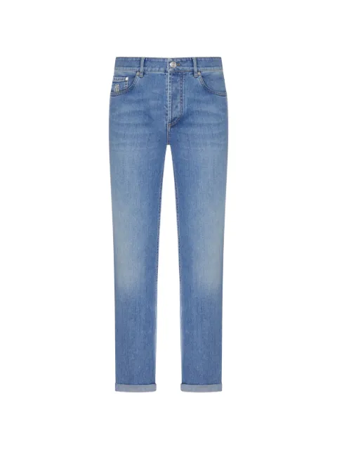 Brunello Cucinelli faded-effect logo-embroidered jeans Blue M283PD3210C1471