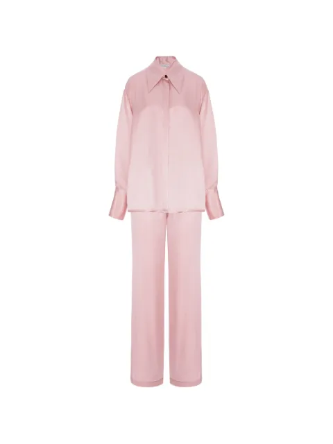 CuAnna satin-finish wide-leg pajamas Pink SILKSUIT
