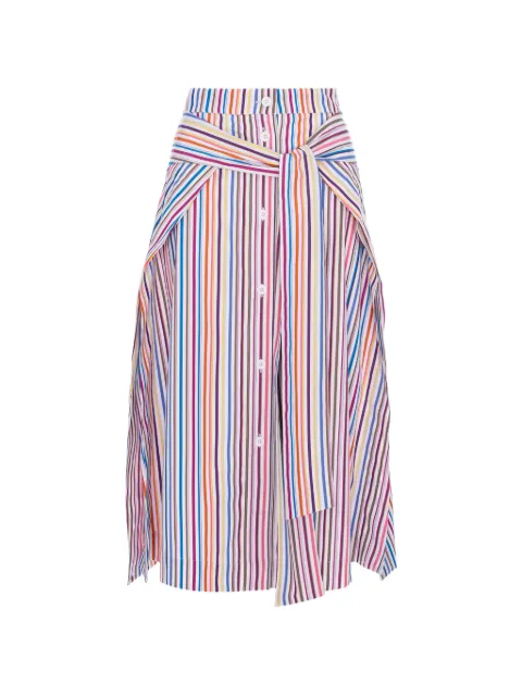 CuAnna striped tie-waist skirt White LEEASKIRT