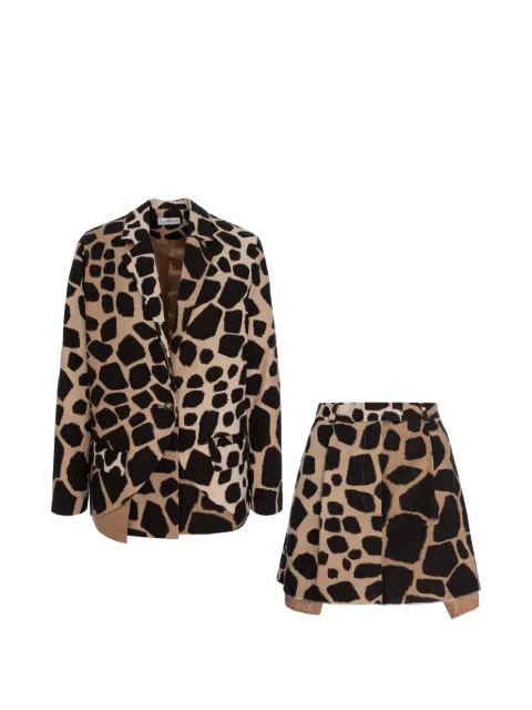 CuAnna giraffe-print shorts suit Neutrals DOUBLEYOUSUIT