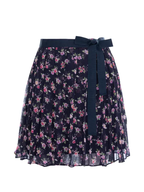 CuAnna floral-print pleated skirt Blue ANGELSKIRT