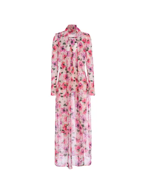 CuAnna floral-print pussy-bow dress Neutrals GIUDITADRESS