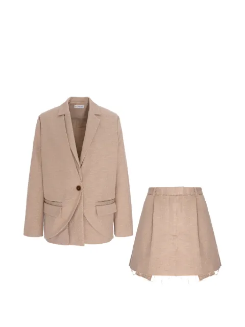 CuAnna Doubleyou frayed-edge suit Neutrals DOUBLEYOUSUIT