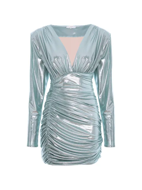 CuAnna Odina metallic-effect mini dress Blue ODINADRESS