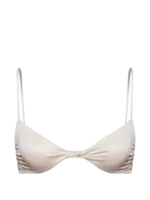 SALT & WAVE twist-detail bikini top White SLT871