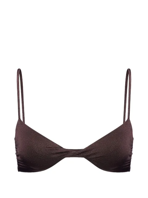 SALT & WAVE twist-detail bikini top Brown SLT857