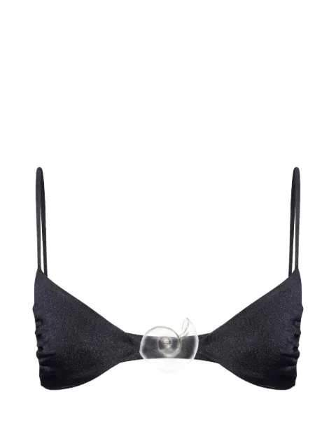 SALT & WAVE Aphrodite shell-detail bikini top Black SLT390