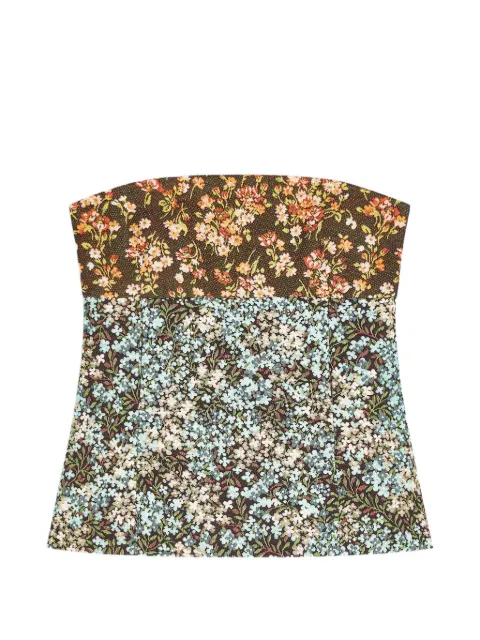 DRIES VAN NOTEN floral bustier top Blue 2620107504150