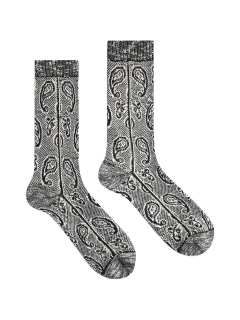 DRIES VAN NOTEN jacquard wool socks Grey 2620119004750