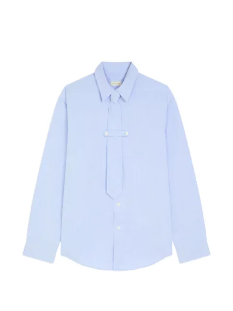 DRIES VAN NOTEN classic cotton shirt with tie Blue 2620207124257
