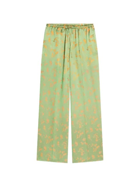 DRIES VAN NOTEN elasticated jacquard trousers Green 2620109224261