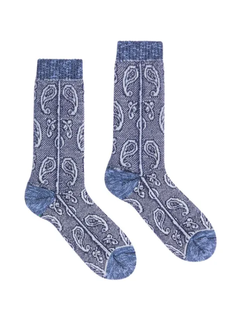 DRIES VAN NOTEN jacquard wool socks Blue 2620219014750