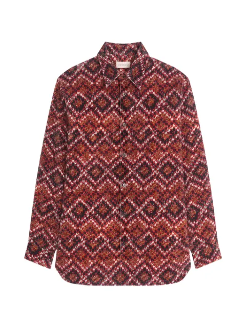 DRIES VAN NOTEN printed corduroy shirt Red 2620207174028