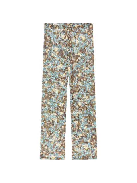 DRIES VAN NOTEN elasticated pleated pants Blue 2620109334090