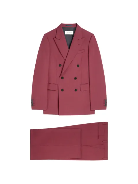 DRIES VAN NOTEN double-breasted wool toile suit Red 2620203024055