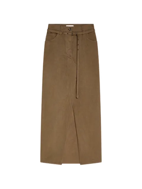 DRIES VAN NOTEN long overdyed skirt Brown 2620108174046