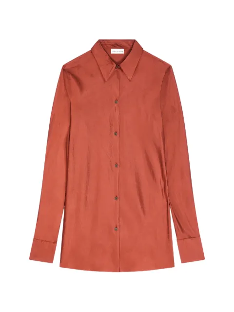 DRIES VAN NOTEN fitted viscose shirt Orange 2620107174289
