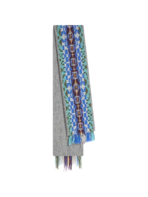 DRIES VAN NOTEN jacquard wool scarf Grey 2620222114742