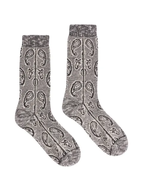 DRIES VAN NOTEN jacquard wool socks White 2620219014750