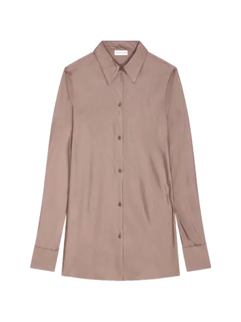DRIES VAN NOTEN fitted viscose shirt Neutrals 2620107174289