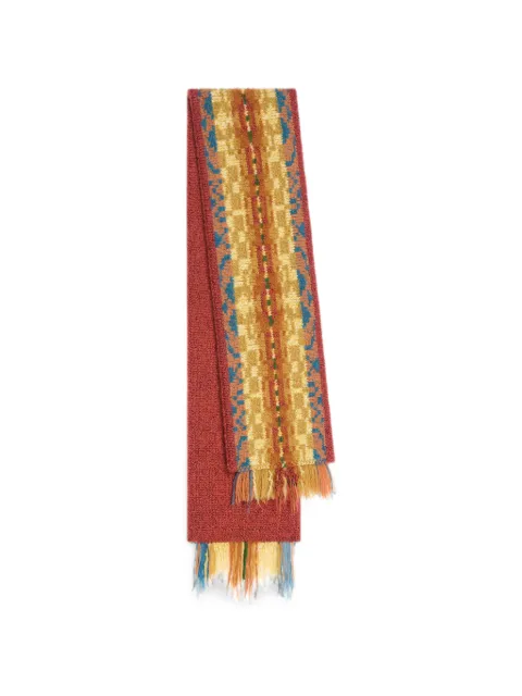 DRIES VAN NOTEN jacquard wool scarf Red 2620222114742