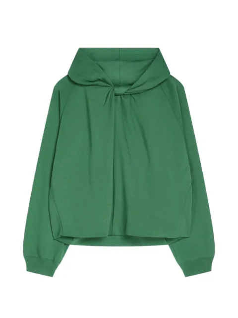 DRIES VAN NOTEN draped cotton hoodie Green 2620111354610