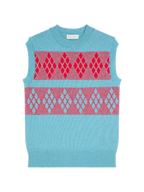 DRIES VAN NOTEN jacquard wool sweater Blue 2620212254707