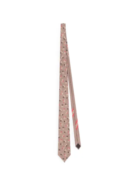 DRIES VAN NOTEN printed silk tie Grey 2620216014904