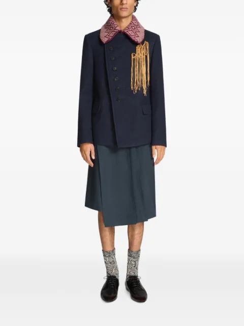 DRIES VAN NOTEN jacquard wool collar Purple 2620222044707