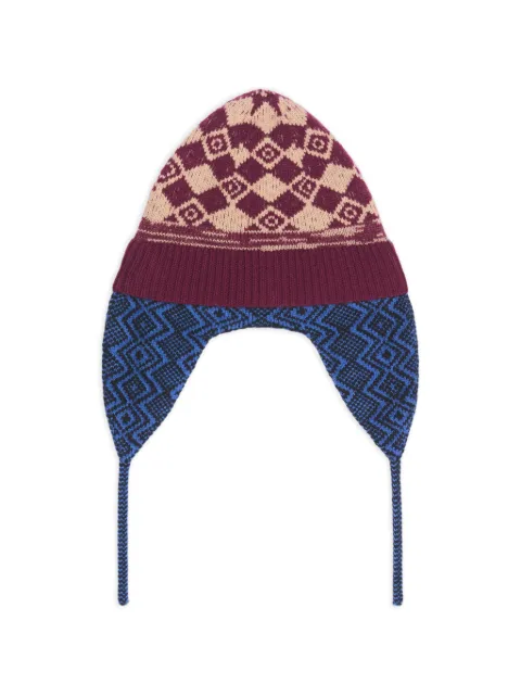 DRIES VAN NOTEN jacquard wool hat Red 2620222034707
